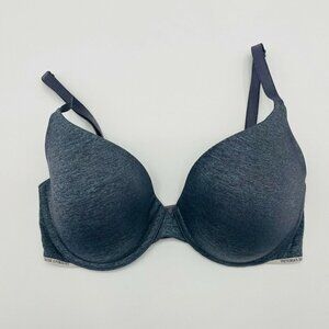 Victorias Secret Womens Size 32DD Uplift Semi Demi Padded Push Up Bra Gray 1052